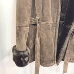 wilson's leather Wilsons XL Leather Coat Shearling Faux‎ Fur Belted Full Zip VTG Jacket Brown F Photo 8