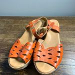 Kork-Ease Korks by  Sandals Orange Leather Platform Wedge Open Toe Buckle‎ Photo 1