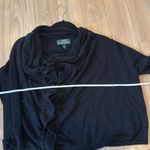 Ralph Lauren women’s active sweater black ruched cowl neck size large with butto Photo 4