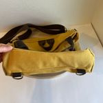 Burban Yellow Cotton Canvas Convertible Backpack Shoulder Bag Leather Straps Photo 13