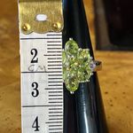 Natural Peridot Green Diamond Sterling Silver Ring Size 7 Photo 7