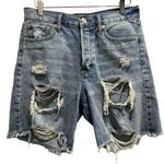 Aeropostale Denim Skater Shorts Distressed Vintage 90s Slouchy High Rise Photo 3