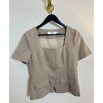 ASTR the Label Square Neck Short Sleeve Jacket in Taupe Size Medium Photo 1
