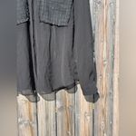 ZARA  black chiffon tweed pockets long sleeve collar blouse NWT Photo 7