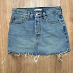 Levi's | Blue Denim Icon Frayed Hem Cutoff Mini Skirt Photo 0
