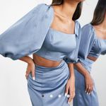 ASOS Blue Satin Set Photo 1