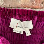 Anthropologie  Velvet Puff Sleeve Smocked Long Sleeve Blouse Top Shirt, XS Photo 3