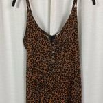 American Eagle Brown Leopard Print Wide Leg Cropped Jumpsuit Sz.M NWT Photo 4