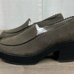 Eileen Fisher Slate Gray Leather Harria Chunky Heel Platform Loafer Sz.8.5 NWOB Photo 5