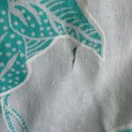 Diane Von Furstenberg  White Teal Bird Print Button Down Blouse Womens S Sheer Photo 4