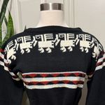 Vintage 70s Southwestern Aztec Knit Sweater Deadstock NWT Medium Black Photo 6
