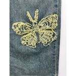 BDG Low-Rise Flare Butterfly Applique Denim Blue Jeans Size 25 Photo 9