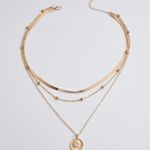 Trendy Gold Women 3-Three Layered Choker Necklace Fashion Jewelry - Party Photo 1