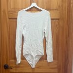 Abercrombie & Fitch  Size Medium Ribbed Square Neck White Bodysuit Photo 4