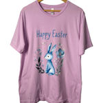 Bella Canvas Happy Easter Bunny T Shirt  Women's XL‎ Short Sleeve Lilac Tee Photo 0