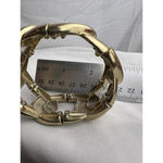 vintage gold toned chain linked art deco bangle bracelet Photo 2