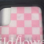 Wild Flower New  IPhone X/Xs Pink and White Neon Checked Case Photo 2
