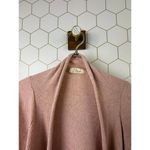 Elan  Light Pink Open Front Draped Ribbed Cardigan - Size - Large Photo 4
