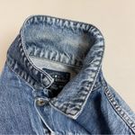 Lucky Brand Jean Jacket Embroidered Heart Distressed Denim Whiskered Trucker XS Photo 6