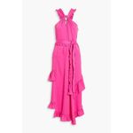 Derek Lam New 10 Crosby  Dasha Halter Midi Dress Pink Ruffle Keyhole High Low  4 Photo 5