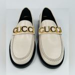 Gucci Logo Plaque Quentin Mystic White Women Moccasin Loafers Size EU 36.5 Photo 6