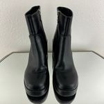 Dirty Laundry Black Faux Leather Edgy Grunge Groovy Chunky Platform Ankle Boots Photo 5
