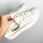 Converse  Ivory Cream Slip On Sneakers Crochet Back Size 8 Photo 0