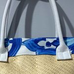 Dolce & Gabbana Dolce Gabbana Light Blue Woven Straw Weave Tote Bag Shoulder Fragrance Purse New Photo 4