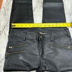 Free People Faux leather Skinny Jeans size 4 Black Gold Zipper detail Photo 2