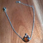 Baltic Amber Round Stone Sterling Silver Bracelet (6 Inch) Photo 4