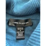 Cable & Gauge  Wide Rib Cowl 3/4 Sleeve Knit Sweater Deep Teal Sz S Photo 4