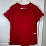 FIGS  Winning Red Scrub Top Casma Pharmacist Doctor Surgeon Nurse Small EUC #2051 Photo 0