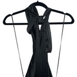 Show Me Your Mumu NEW NWOT  Jasmine Fringe Halter Maxi Dress Black Luxe Satin Photo 8
