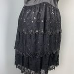 Guess Women's Deep V-Neck Layered Lace Dress Black Size 9 Photo 4