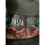 Vintage Pasta Ramie Cotton Aztec Knit Sweater Multicolor Size Medium FLAW Photo 5