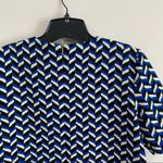 ZARA  Blue Geometric Plaid Shift Dress Size S Minimalist Retro Mod Print Chic Photo 7