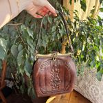 Antique Nocona Leather Handbag Brown Photo 7