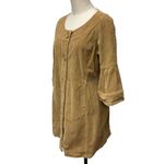 LAL Women's Corduroy Button Front Dress with‎ Bell Sleeve Camel Brown Size M Size M Photo 1