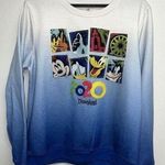 Disneyland  Resort  Parks Womens Sweatshirt Size L 2020 Ombre Blue White Photo 0