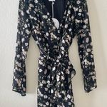 Princess Polly  Marty Long Sleeve Mini Dress Black Floral Photo 4