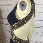 Betsy and Adam NWT Navy one shoulder gown With gold embellishments size 4 Photo 5