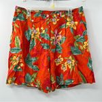 Lauren Ralph Lauren 100% linen orange floral shorts plus size 14W Photo 0