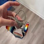 EUC Stretchy Rainbow Pride Heart Buckle Belt Red Photo 1