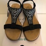Croft & Barrow  Ortholite Comfort Womens Sandals Black & Diamanté Size 5 Wide New Photo 1