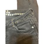 ZARA Black Trafaluc Jeans Silver Tone Studs Distressed Destroyed Raw Hem Size 2 Photo 1