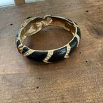 Anne Klein Vintage 90s Enamel Rhinestone Panther Bracelet Hinged Photo 3