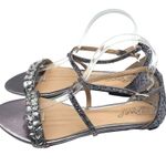 Badgley Mischka Jewel Osome Purple Silver Rhinestone Open-Toe Strappy Sandals 9 Photo 2