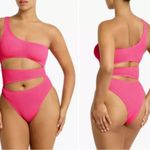 NWT Bond Eye Neon Azalea Pink Rico‎ Cutout One Shoulder One Photo 4