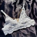 Avidlove 🔱  Medium White Lace Gold Chain Bralette Bra 🔱 Photo 1