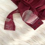 Free People Red Burgendy Wine Flowy Boho Silky Long Sleeve Boho Bodysuit Photo 12